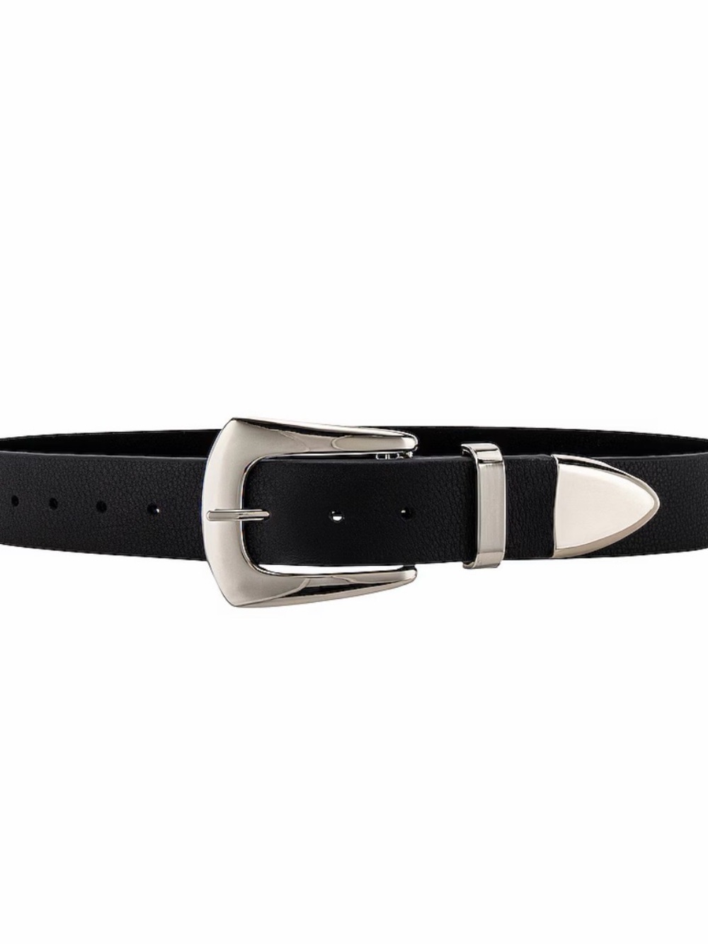 Jordana mini belt in black and silver B-low the belt